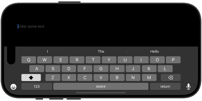 A visual of typing with the hardware and software keyboards not dismissing the software
keyboard